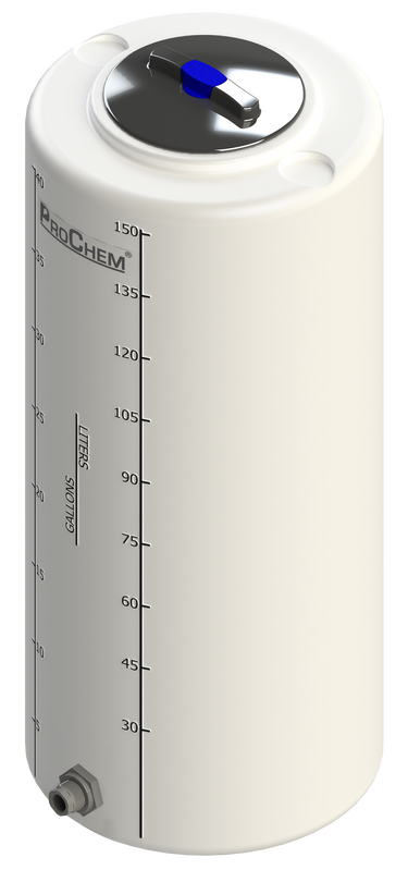 40 Gal ProChem® Vertical Tank w/Bulkhead Fittings - Twist Lid 8